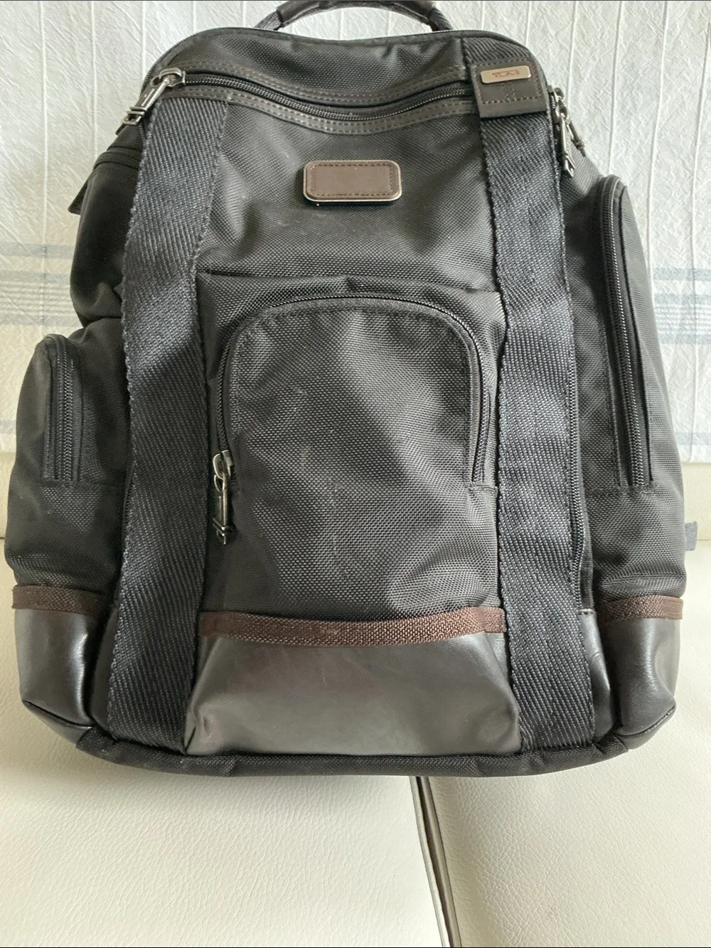 TUMI Canvas and Leather backpack large
